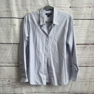 Lands' End Women’s  Light Blue Patterned Shirt
